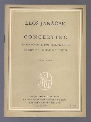 Image du vendeur pour Concertino per Pianoforte, due Violini, Viola, Clarinetto, Corno e Fagotto (1925). Partitura. mis en vente par Antiquariat Bcherstapel