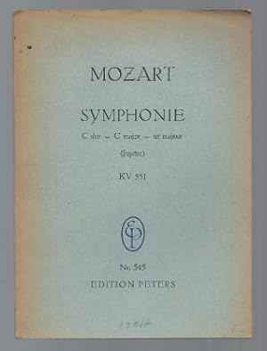 Bild des Verkufers fr Symphonie C dur - C major - ut majeur KV 551 (Jupiter) (= Edition Peters, Nr. 545). Studienpartitur. zum Verkauf von Antiquariat Bcherstapel
