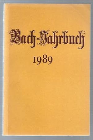 Seller image for Bach-Jahrbuch. 75. Jahrgang 1989. for sale by Antiquariat Bcherstapel