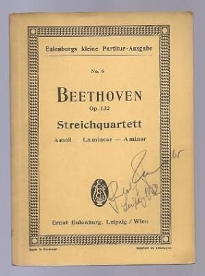 Bild des Verkufers fr Quartett a-Moll fr 2 Violinen, Viola und Violoncell op. 132 (= Eulenburgs kleine Partitur-Ausgabe, No. 6). zum Verkauf von Antiquariat Bcherstapel