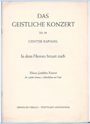 Immagine del venditore per In dem Herren freuet sich (= Das geistliche Konzert, Nr. 39). venduto da Antiquariat Bcherstapel