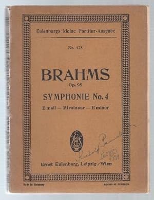 Bild des Verkufers fr Symphonie No. 4 e-Moll op. 98 (= Eulenburgs kleine Partitur-Ausgabe, No. 428). zum Verkauf von Antiquariat Bcherstapel