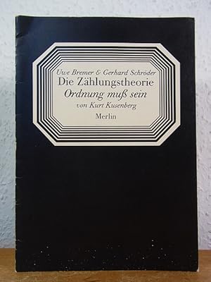 Bild des Verkufers fr Uwe Bremer und Gerhard Schrder. Die Zhlungstheorie. Ordnung muss sein zum Verkauf von Antiquariat Weber