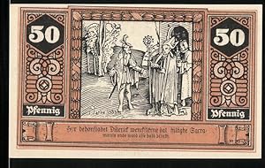 Bild des Verkufers fr Notgeld Wilsnack, 50 Pfennig, Ortspartie am Fachwerkhaus, Diderick und das Heilige Sakrament zum Verkauf von Bartko-Reher