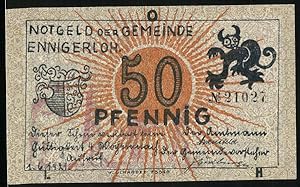 Bild des Verkufers fr Notgeld Ennigerloh 1921, 50 Pfennig, Finanzamt, Wappen zum Verkauf von Bartko-Reher