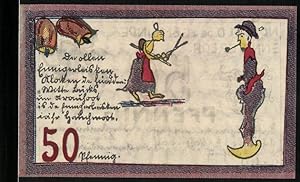 Bild des Verkufers fr Notgeld Ennigerloh 1921, 50 Pfennig, Wappen, Mann mit Pfeife zum Verkauf von Bartko-Reher