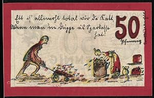 Bild des Verkufers fr Notgeld Ennigerloh 1921, 50 Pfennig, Mann mit Schubkarre, Wappen zum Verkauf von Bartko-Reher