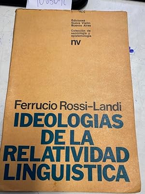 Seller image for IDEOLOGIAS DE LA RELATIVIDAD LINGSTICA. for sale by Libros Ambig