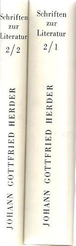 Bild des Verkufers fr Kritische Wlder. 2 Bnde. Band 1: Erstes bis Drittes Wldchen. Viertes Wldchen. Paralipomena, Band 2: Kritische Wlder. Kommentar. Register, zum Verkauf von nika-books, art & crafts GbR