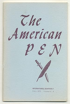 Bild des Verkufers fr The American Pen - Volume IV: 4, Fall 1972 zum Verkauf von Between the Covers-Rare Books, Inc. ABAA