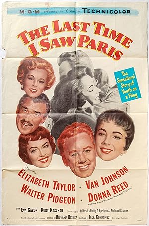 Seller image for [Movie Poster]: The Last Time I Saw Paris for sale by Between the Covers-Rare Books, Inc. ABAA