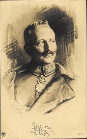 Künstler Ansichtskarte / Postkarte Kaiser Wilhelm II., Portrait, NPG 5073