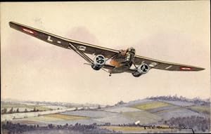 Künstler Ansichtskarte / Postkarte Französisches Kampfflugzeug, Farman 222