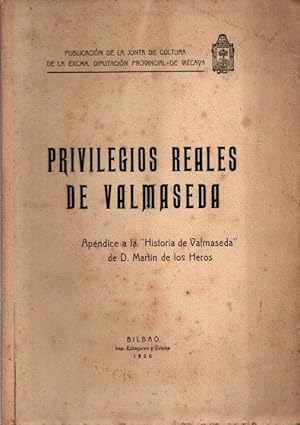 Imagen del vendedor de Privilegios reales de Valmaseda . a la venta por Librera Astarloa