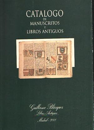 CATALOGO DE MANUSCRITOS Y LIBROS ANTIGUOS