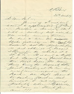 Historically Interesting Letter by a Miner from Orleans Bar (Orleans), California, Talking about ...