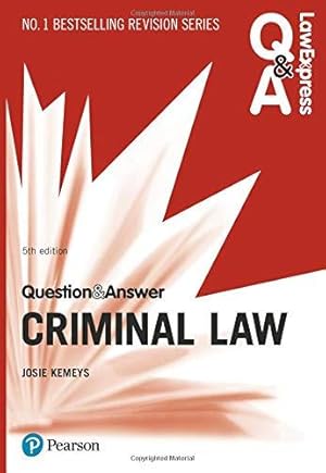 Seller image for Law Express Question and Answer: Criminal Law (Law Express Questions & Answers) for sale by WeBuyBooks