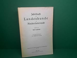 Bild des Verkufers fr Jahrbuch fr Landeskunde von Niedersterreich - Neue Folge XXXI/1953-1954. zum Verkauf von Antiquariat Deinbacher