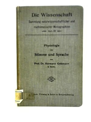 Bild des Verkufers fr Physiologie der Stimme und Sprache zum Verkauf von World of Rare Books