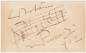 Bild des Verkufers fr Puccini, Giacomo (1858-1924) - Autograph musical quotation signed "La Bohme" zum Verkauf von Andreas Wiemer Historical Autographs