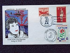 CACHET COVER; AMELIA EARHART; CANCELLED GUAM GUARD MAIL, AGANA, JUL 2 1977, AND SAIPAN, MARIANA I...