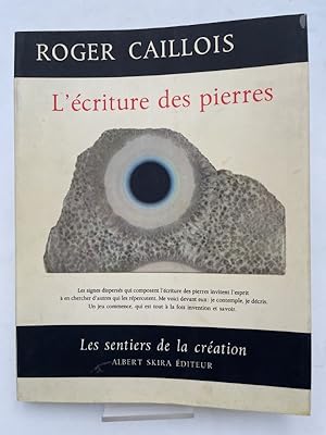 Image du vendeur pour L'criture des pierres mis en vente par LIBRAIRIE GIL-ARTGIL SARL