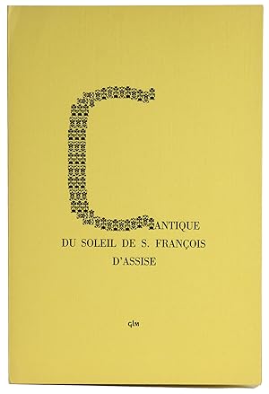 Seller image for Cantique du soleil de S. Franois d'Assise. for sale by Librairie de l'Amateur