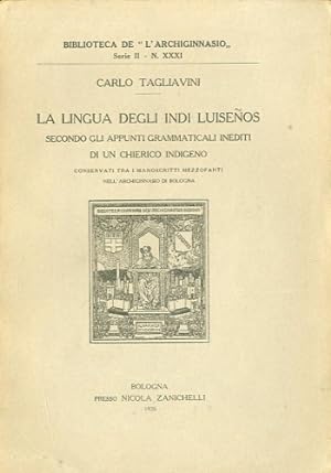 Seller image for La lingua degli indios Luiseos. for sale by LIBET - Libreria del Riacquisto