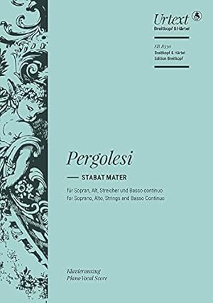 Image du vendeur pour Stabat mater - Breitkopf Urtext - soloists, female choir and orchestra - vocal/piano score - (EB 8330) mis en vente par WeBuyBooks