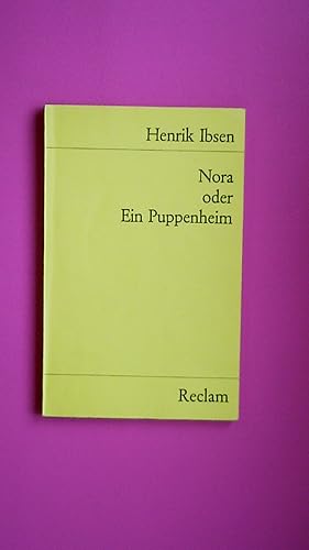 Bild des Verkufers fr NORA ODER EIN PUPPENHEIM. Schauspiel in 3 Akten zum Verkauf von Butterfly Books GmbH & Co. KG