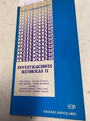 Image du vendeur pour INVESTIGACIONES RETORICAS. II. mis en vente par Libros Ambig