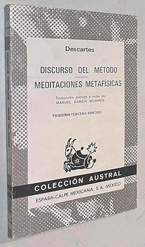 Imagen del vendedor de Discurso del mtodo -- Meditaciones metafsicas (Coleccin Austral, Volumen 6) a la venta por Once Upon A Time