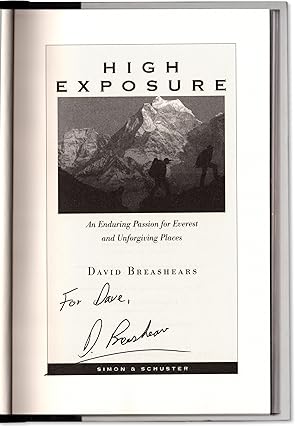 Seller image for High Exposure: An Enduring Passion for Everest and Unforgiving Places. for sale by Orpheus Books