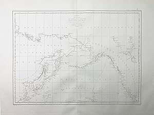 Seller image for Carte des cotes de l'Amerique et de l'Asie depuis la Californie jusqu'a Macao" - North Pacific Ocean America Asia Japan Sandwich Islands Alaska California for sale by Antiquariat Steffen Vlkel GmbH