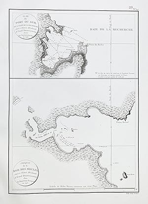"Plan du Port du Sud de la Baie de la Recherche / Croquis de la Baie des Moules, située a l'Entre...