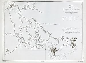 Seller image for Plan de la Riviere de Saigon" - Vietnam Saigon Ho-Chi-Minh City river Indochina / Asia Asien Asie for sale by Antiquariat Steffen Vlkel GmbH