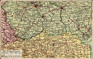 Landkarten Ansichtskarte / Postkarte Östlicher Kriegsschauplatz Galizien, Lublin, Warschau