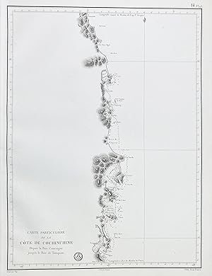 Seller image for Carte particuliere de la Cote de Cochinchine depuis la Baie Camraigne jusqu'a la Baie de Tamquam" - Vietnam / Asia Asien Asie for sale by Antiquariat Steffen Vlkel GmbH