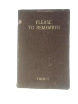 Bild des Verkufers fr Please to Remember zum Verkauf von World of Rare Books