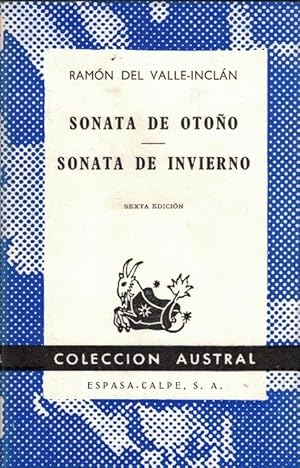 Bild des Verkufers fr SONATA DE OTOO * SONATA DE INVIERNO. Memorias del Marqus de Bradomin zum Verkauf von Librera Torren de Rueda