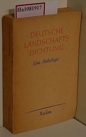 Imagen del vendedor de Deutsche Landschaftsdichtung. Eine Anthologie. ( = Reclams Universal- Bibliothek, 8335-38) . a la venta por ralfs-buecherkiste