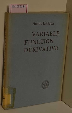 Imagen del vendedor de Variable, Function, Derivative. A Semantic Study in Mathematics and Economics. (=Handelshgskolan i Gteborg Skrifter 1967, Vol. 1). a la venta por ralfs-buecherkiste