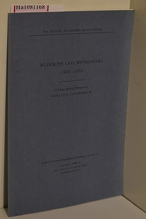 Image du vendeur pour Rudolph Leo Bernhard Minkowski 1895-1976. A Biographical Memoir. [Reprinted from: Biographical Memoirs, Vol. 54, 1983] . mis en vente par ralfs-buecherkiste