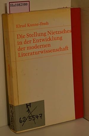 Bild des Verkufers fr Die Stellung Nietzsches in der Entwicklung der modernen Literaturwissenschaft. ( = Studien zur deutschen Literatur, 33) . zum Verkauf von ralfs-buecherkiste