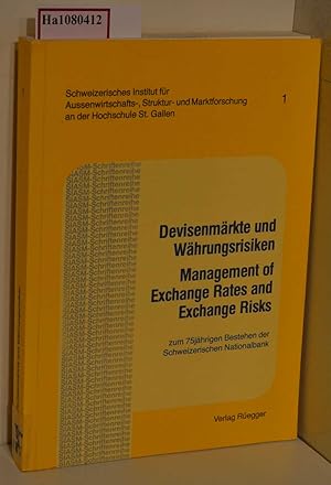 Bild des Verkufers fr Devisenmrkte und Whrungsrisiken. Zum 75jhrigen Bestehen der Schweizerischen Nationalbank. ( = SIASM- Schriftreihe, 1) . ( = Aussenwirtschaft, 37. Jg., H. II, III 1982) . zum Verkauf von ralfs-buecherkiste