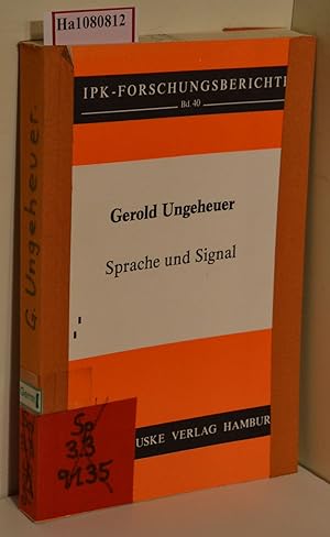 Seller image for Sprache und Signal. In: IKP-Forschungsberichte. Band 40 for sale by ralfs-buecherkiste