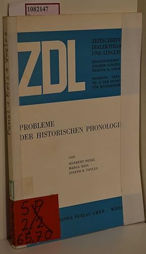 Imagen del vendedor de Probleme der historischen Phonologie. (=Zeitschrift fr Dialektologie u. Linguistik; Heft 12). a la venta por ralfs-buecherkiste