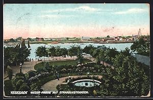 Bild des Verkufers fr Ansichtskarte Vegesack, Weserpartie mit Strandlustgarten zum Verkauf von Bartko-Reher