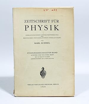 Seller image for Zur Quantenmechanik II [On Quantum Mechanics II] for sale by Manhattan Rare Book Company, ABAA, ILAB