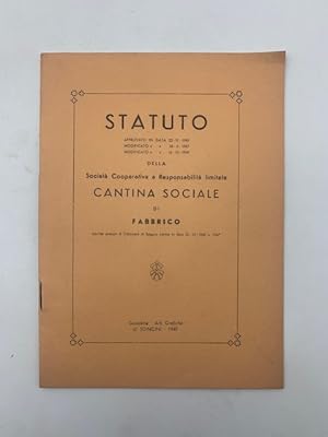 Statuto della Societa' Cooperativa a Responsabilita' limitata Cantina sociale di Fabbrico (1949)